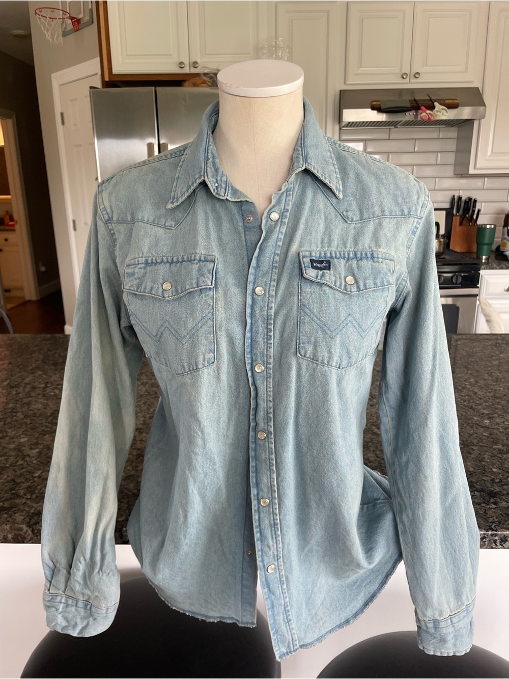 Wrangler Light Blue Denim Western Shirt
